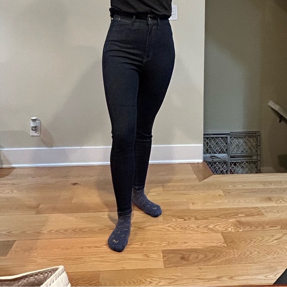 Everlane way-high clean front skinny jeans size 27 in dark indigo - Picture 2 of 8